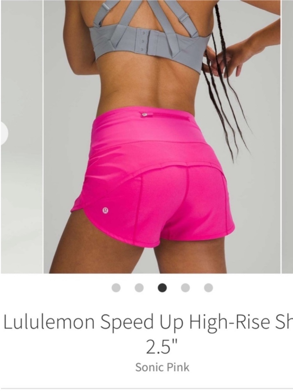 Lululemon Speed Up High Rise Shorts 2.5" Sonic Pink Sz 4